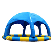 inflatable pool with tent cover